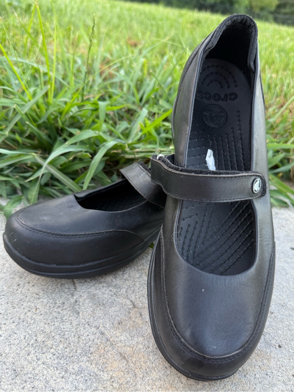Crocs Alice Women's Black Slip Resistant Mary Jane Round Toe Flats Shoes Size 12
